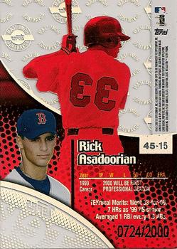 2000 Topps Tek - Pattern 15 #45-15 Rick Asadoorian Back