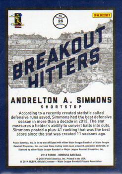 2014 Donruss - Breakout Hitters #26 Andrelton Simmons Back