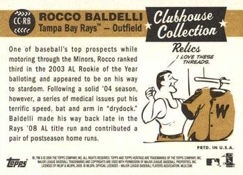 2009 Topps Heritage - Clubhouse Collection Relics #CC-RB Rocco Baldelli Back