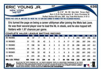 2014 Topps - Purple #436 Eric Young Jr. Back