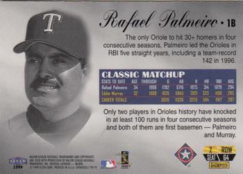 1999 Flair Showcase - Flair Showcase Row 2 (Passion) #64 Rafael Palmeiro Back