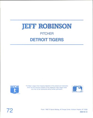 1989 TV Sports Mailbag #72 Jeff Robinson Back