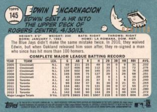 2014 Topps Heritage - Mini #145 Edwin Encarnacion Back