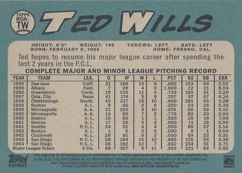 2014 Topps Heritage - Real One Autographs #ROA-TW Ted Wills Back