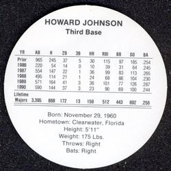 1991 Cadaco Discs #NNO Howard Johnson Back