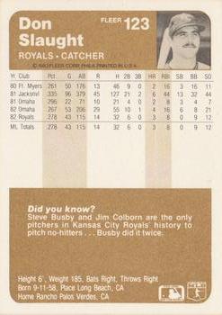 1983 Fleer #123 Don Slaught Back