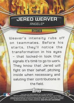 2014 Topps Opening Day - Fired Up #UP-12 Jered Weaver Back