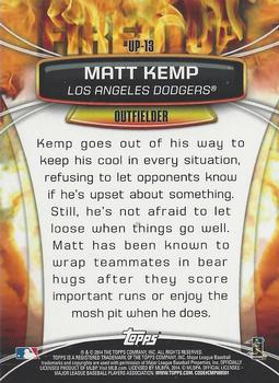 2014 Topps Opening Day - Fired Up #UP-13 Matt Kemp Back