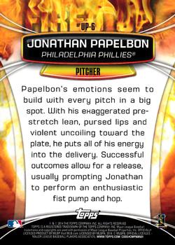 2014 Topps Opening Day - Fired Up #UP-6 Jonathan Papelbon Back