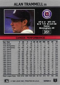 2013 Leaf Memories - 1991 Leaf Buy Backs Red #351 Alan Trammell Back