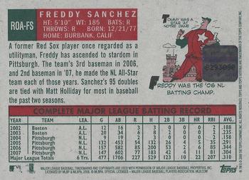 2008 Topps Heritage - Real One Autographs #ROA-FS Freddy Sanchez Back