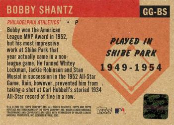 2002 Topps Heritage - Grandstand Glory #GG-BS Bobby Shantz Back