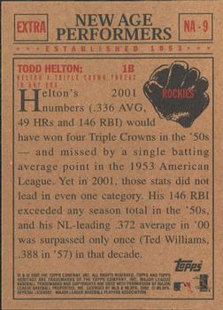 2002 Topps Heritage - New Age Performers #NA-9 Todd Helton Back
