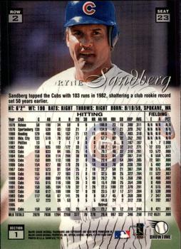 1997 Flair Showcase #23 Ryne Sandberg Back