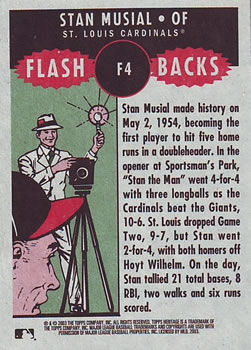 2003 Topps Heritage - Flashbacks #F4 Stan Musial Back