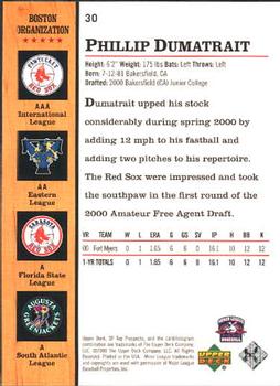 2001 SP Top Prospects #30 Phil Dumatrait Back