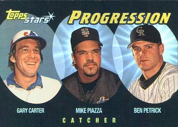 2000 Topps Stars - Progression #P2 Gary Carter / Mike Piazza / Ben Petrick  Front