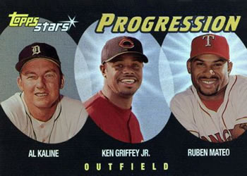 2000 Topps Stars - Progression #P8 Al Kaline / Ken Griffey Jr. / Ruben Mateo  Front