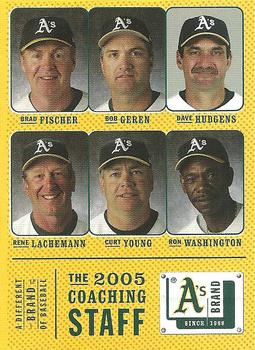 2005 Comcast Oakland Athletics #32 Coaching Staff (Dave Hudgens / Brad Fischer / Bob Geren / Curt Young / Ron Washington / Rene Lachemann) Front