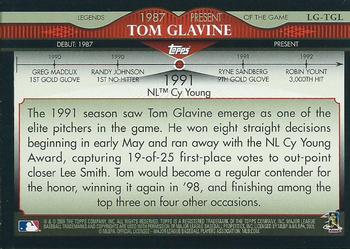 2009 Topps - Legends of the Game #LG-TGL Tom Glavine Back