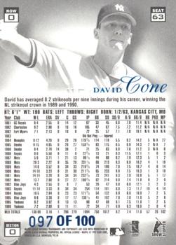 1997 Flair Showcase - Legacy Collection Row 0 (Showcase) #63 David Cone Back