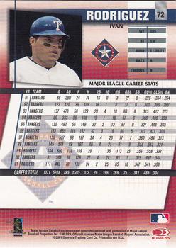 2002 Donruss Best of Fan Club #72 Ivan Rodriguez Back