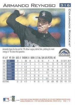 1997 Fleer #316 Armando Reynoso Back