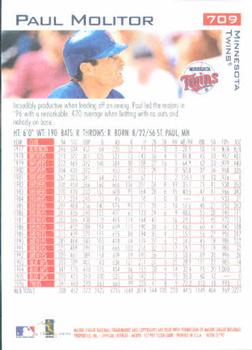 1997 Fleer #709 Paul Molitor Back