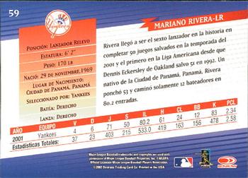 2002 Donruss Super Estrellas #59 Mariano Rivera Back
