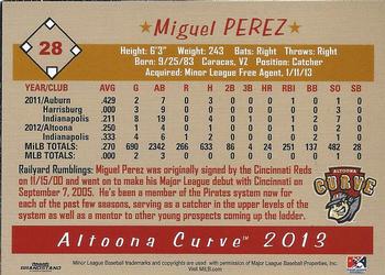 2013 Grandstand Altoona Curve #NNO Miguel Perez Back