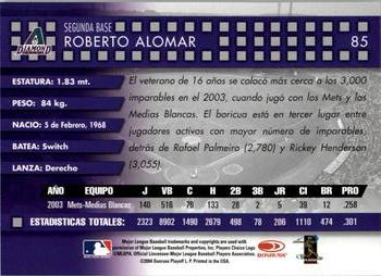 2004 Donruss Estrellas #85 Roberto Alomar Back