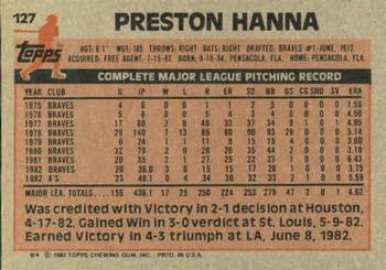 1981 Atlanta BRAVES Police #49 PRESTON HANNA Escambia High School PENSACOLA