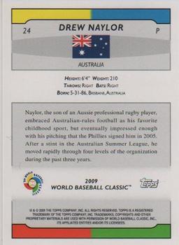 2009 Topps World Baseball Classic Box Set #24 Drew Naylor Back