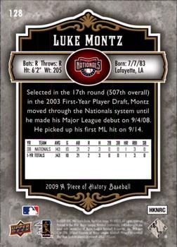 2009 Upper Deck A Piece of History #128 Luke Montz Back