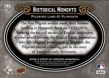2009 Upper Deck A Piece of History #180 Pilgrims Land at Plymouth Rock Back