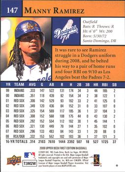 2009 Upper Deck First Edition #147 Manny Ramirez Back