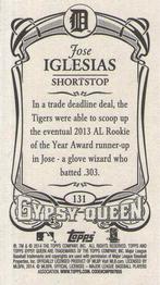 2014 Topps Gypsy Queen - Mini #131 Jose Iglesias Back