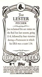 2014 Topps Gypsy Queen - Mini #229 Jon Lester Back