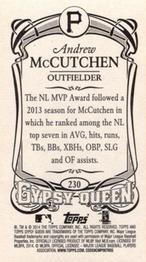 2014 Topps Gypsy Queen - Mini #230 Andrew McCutchen Back