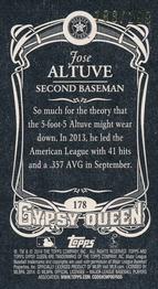 2014 Topps Gypsy Queen - Mini Black #178 Jose Altuve Back