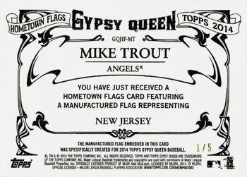 2014 Topps Gypsy Queen - Hometown Flags #GQHF-MT Mike Trout Back