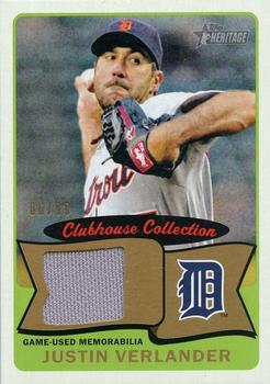2014 Topps Heritage - Clubhouse Collection Relics Gold #CCR-JV Justin Verlander Front