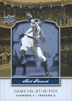 2008 Upper Deck Yankee Stadium Legacy #126 Herb Pennock Front