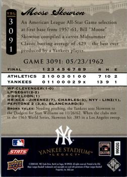 2008 Upper Deck Yankee Stadium Legacy #3091 Bill Skowron Back