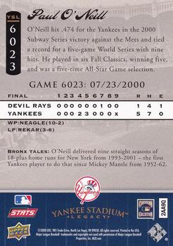 2008 Upper Deck Yankee Stadium Legacy #6023 Paul O'Neill Back