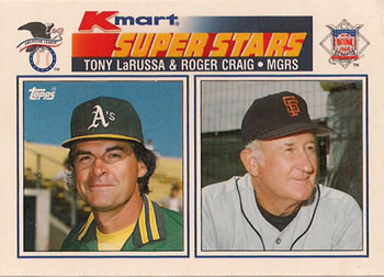 1990 Topps Kmart Super Stars #33 Tony LaRussa / Roger Craig Front