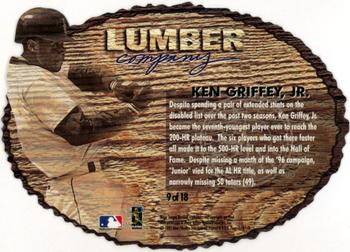 1997 Fleer - Lumber Company #9 Ken Griffey Jr. Back
