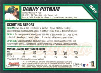 2007 Bowman Draft Picks & Prospects - Chrome #BDP19 Danny Putnam Back