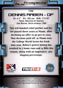2008 TriStar Prospects Plus #79 Dennis Raben Back