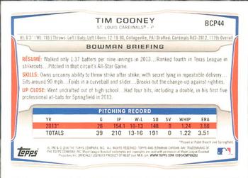 2014 Bowman - Chrome Prospects #BCP44 Tim Cooney Back